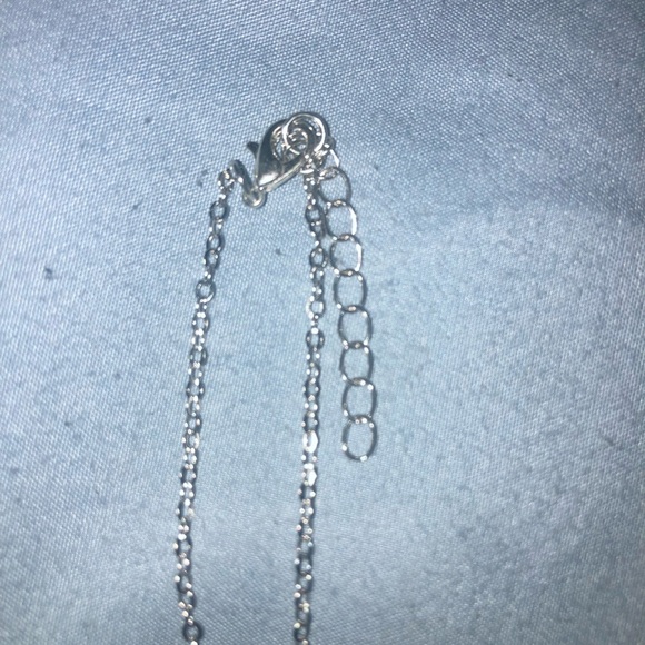 Silver Tone and Pink Pendant Necklace - Picture 4 of 4